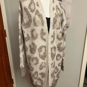 Entro Beige Leopard Cardigan Sweater